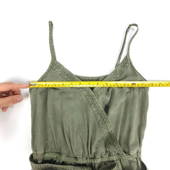 ABERCROMBIE & FITCH Minimal Wrap Front Belted Workwear Jumpsuit Olive Green XS - Picture 4 of 9